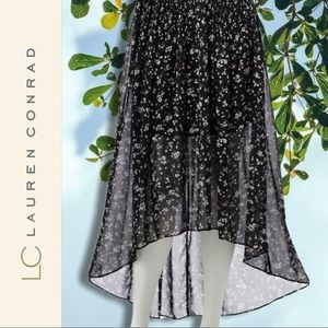 LC Lauren Conrad Floral Hi-Low Chiffon Skirt XS